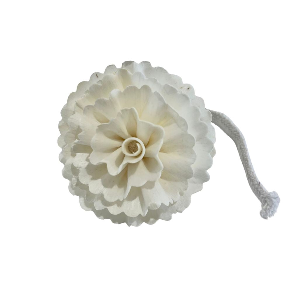 Rice paper carnation sola flower with cotton wick
