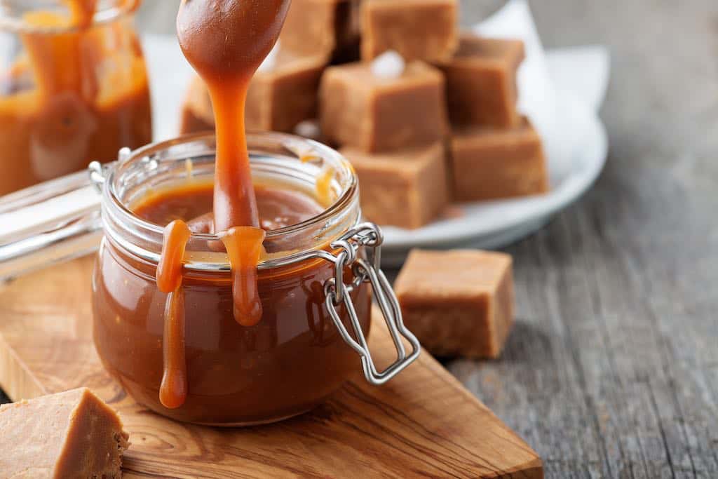 Caramel sauce in jar