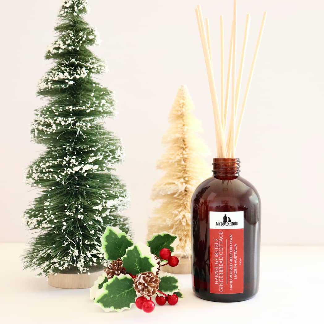Hansel & Gretel's Gingerbread Cottage Reed Diffuser My Black Dog