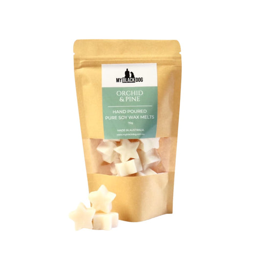 My Black Dog Orchid and Pine scented soy wax melts