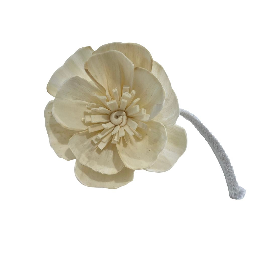 A rice paper peony rose sola flower with cotton wick 