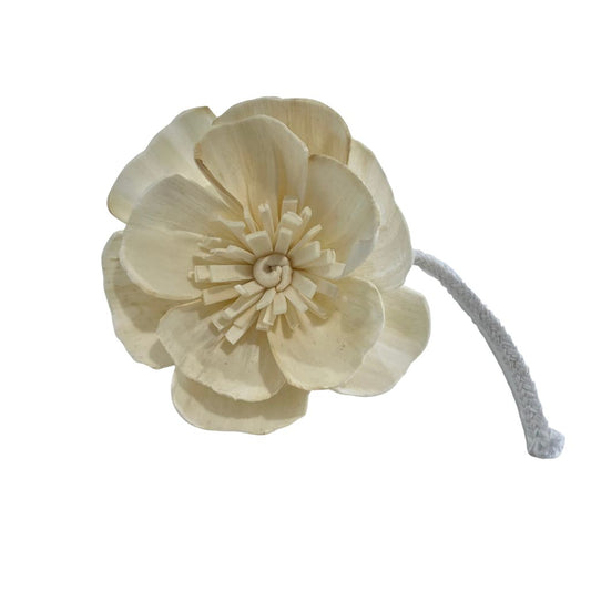 A rice paper peony rose sola flower with cotton wick 