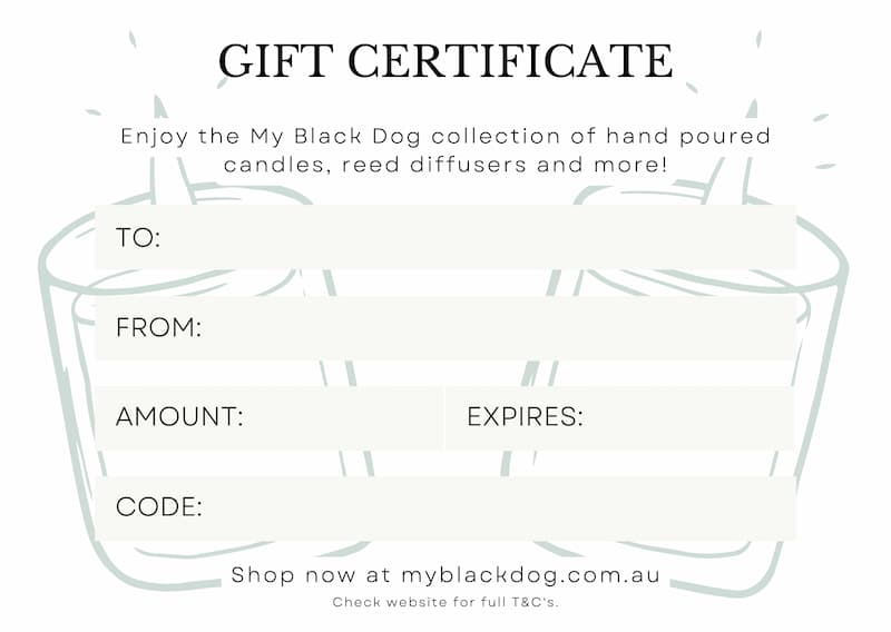 My Black Dog Candles Gift Certificate